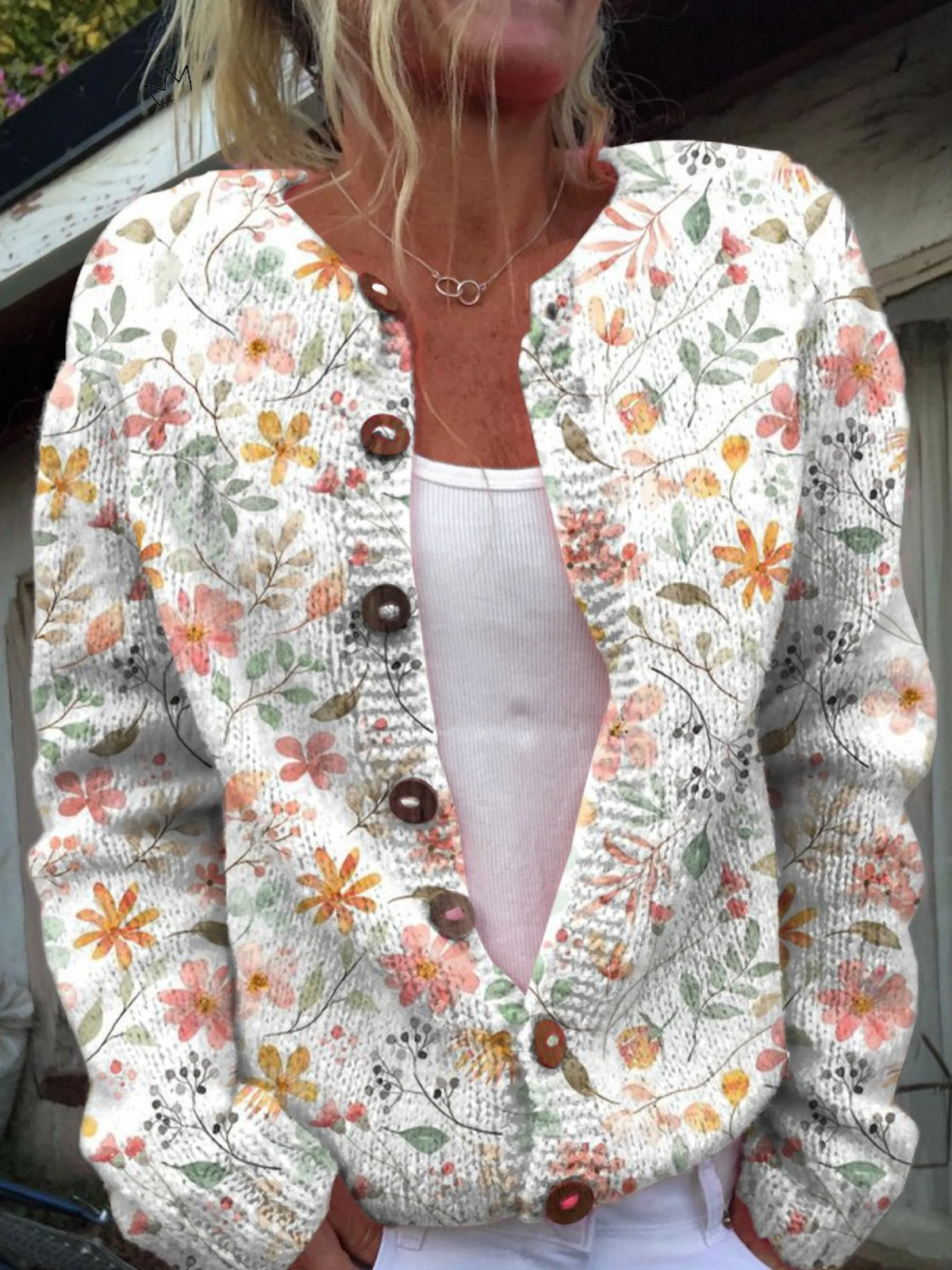 Jadwiga™ | Vintage Kwiatowy Sweter Kardigan