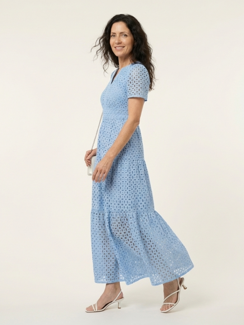 Brielle | Midi Dress with V-Neck and Short Sleeves