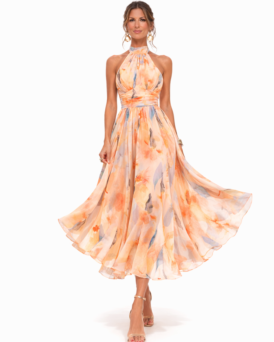 JOANNA | Sukienka maxi z dekoltem halter