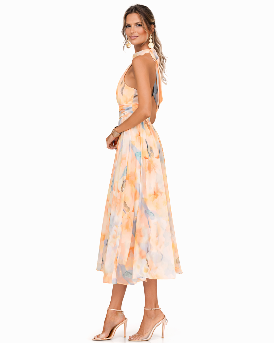 JOANNA | Sukienka maxi z dekoltem halter