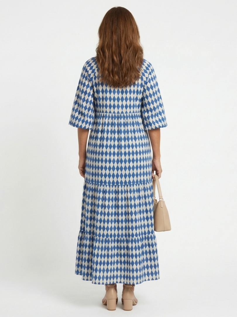 Elodie | Midi Dress with Diamond Pattern