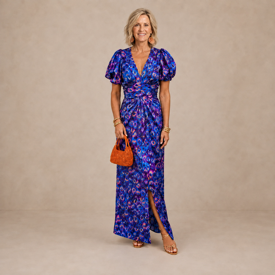 Monika™ | Elegancka Sukienka z Plecionymi Rękawami