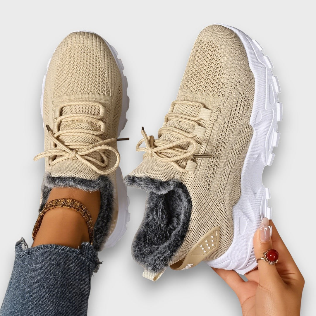 ZOFIA | Ocieplane sneakersy na sznurowadła