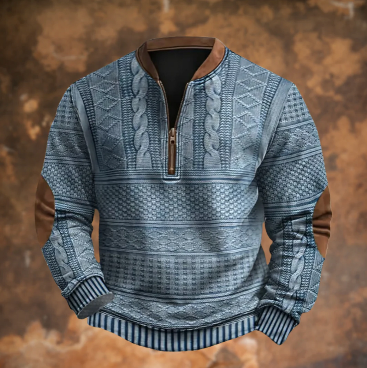 Łukasz™ Retro Sweter z Zamkiem
