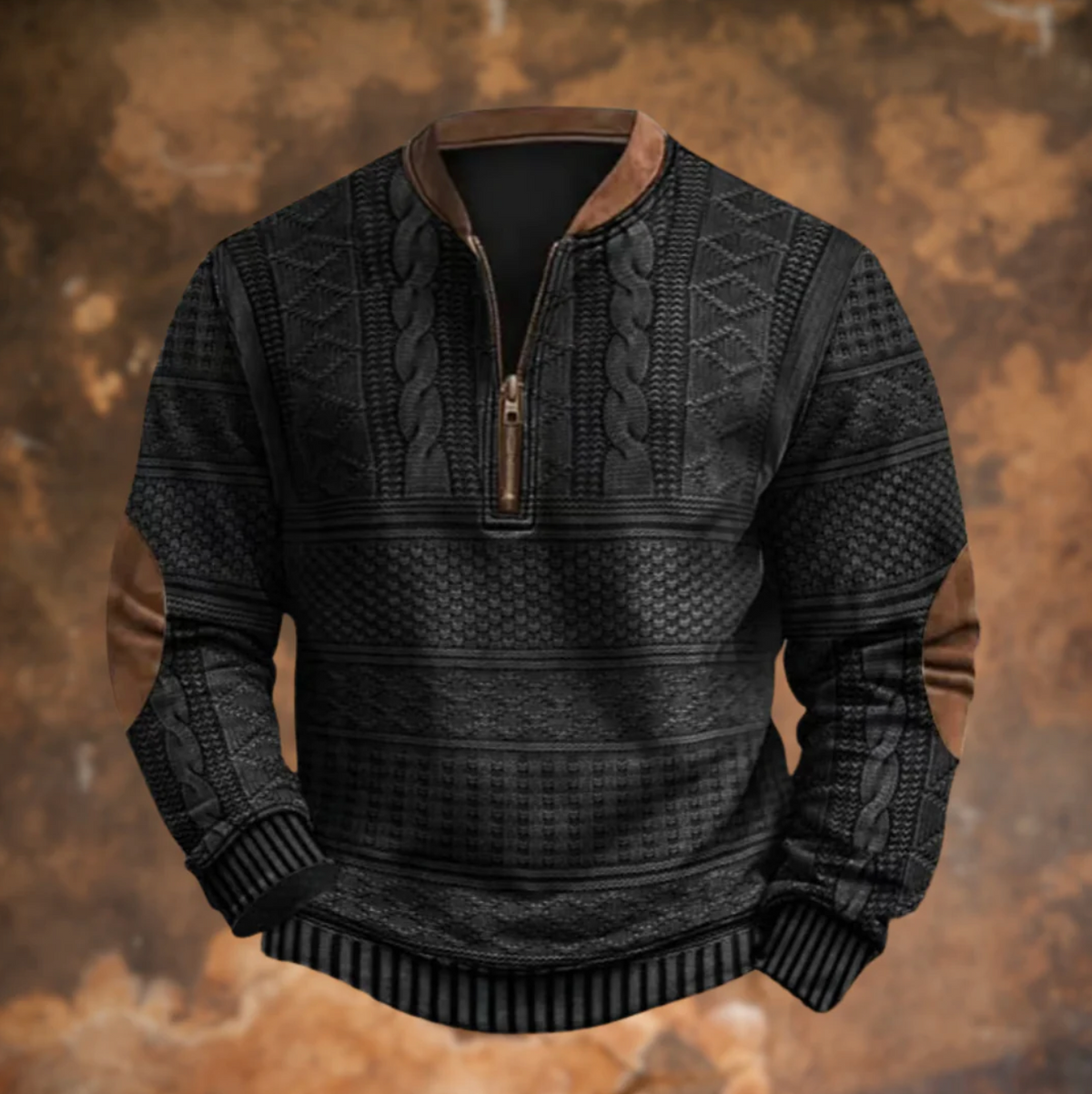 Łukasz™ Retro Sweter z Zamkiem