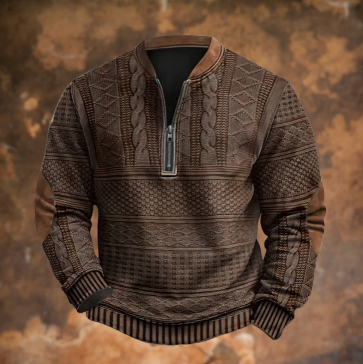 Łukasz™ Retro Sweter z Zamkiem