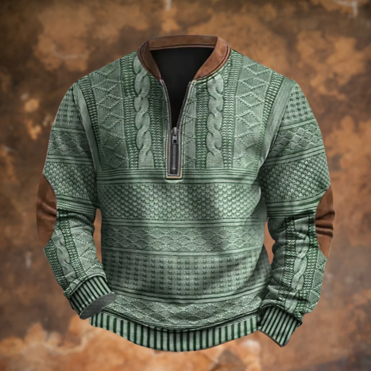 Łukasz™ Retro Sweter z Zamkiem