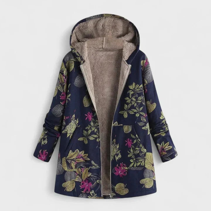 Renata | Vintage Kwiatowa Parka z Kapturem