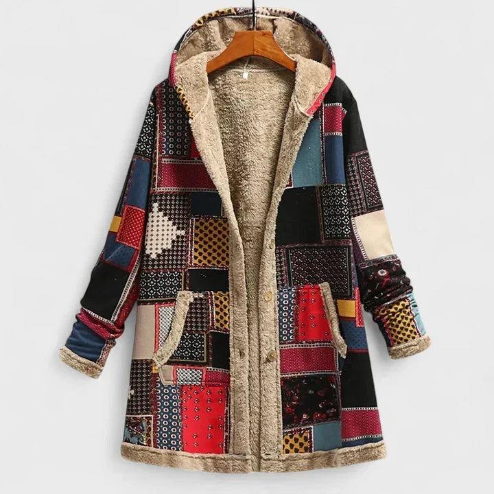 Renata | Vintage Kwiatowa Parka z Kapturem