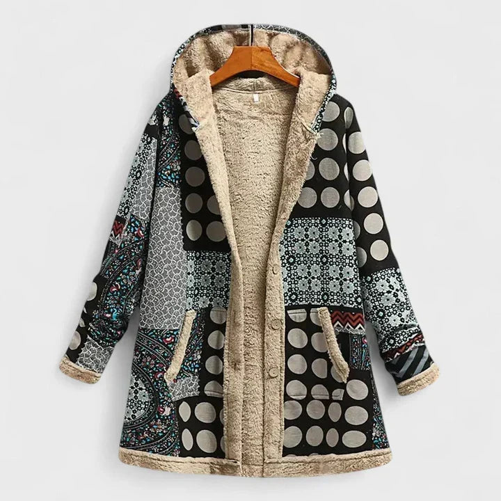 Renata | Vintage Kwiatowa Parka z Kapturem