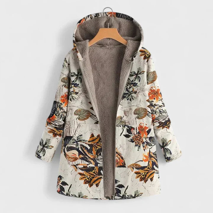 Renata | Vintage Kwiatowa Parka z Kapturem