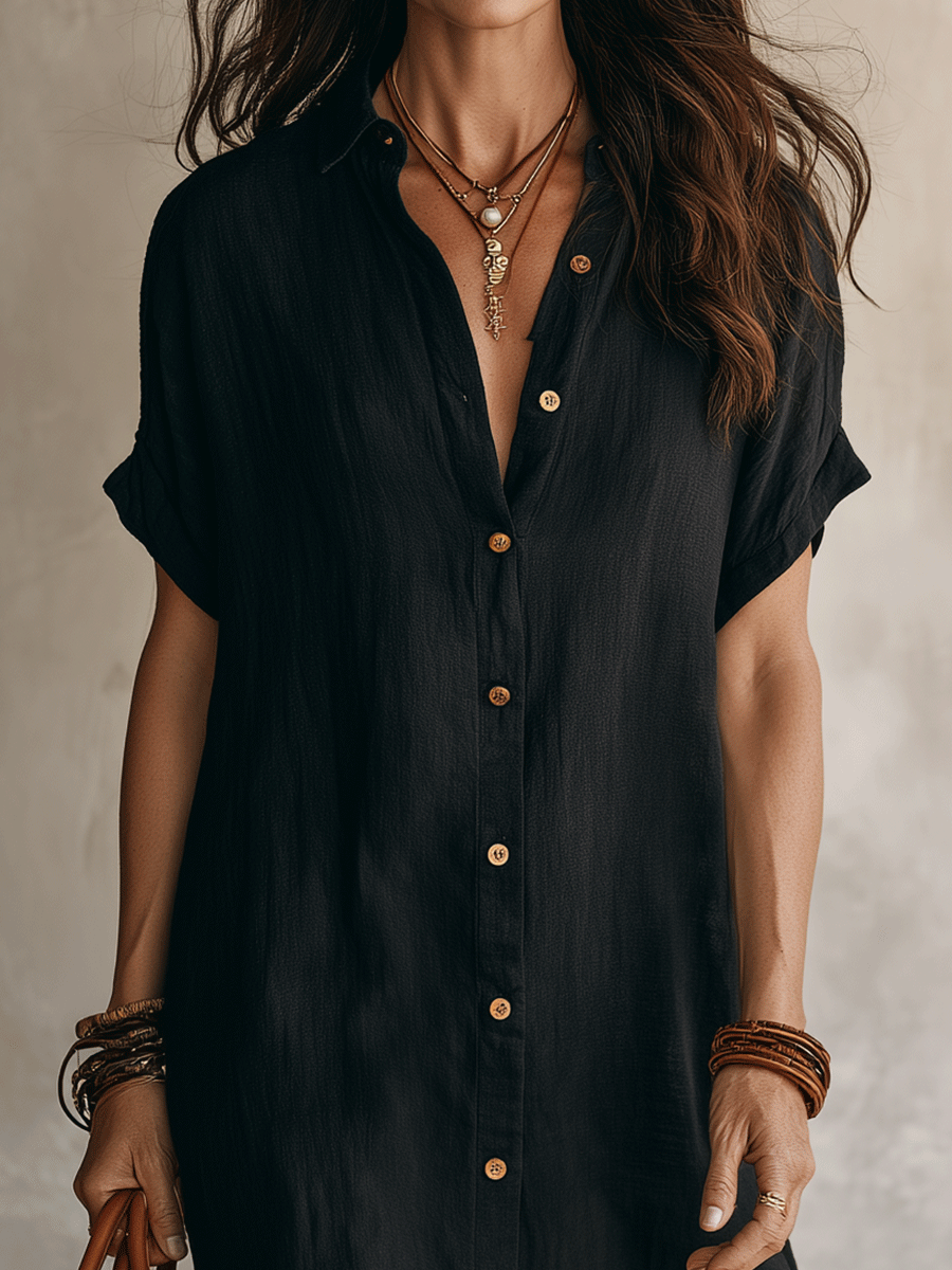 Nowoczesna Boho | Lnianą Midi Sukienka Bez Wysiłku