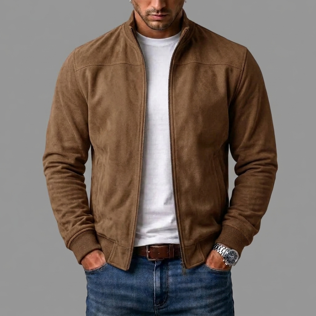Piotr | Kurtka bomber z zamszu