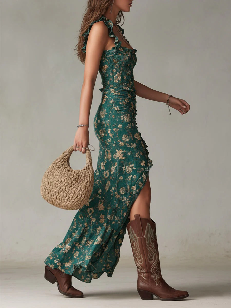 ALICJA | Sukienka maxi w stylu boho retro