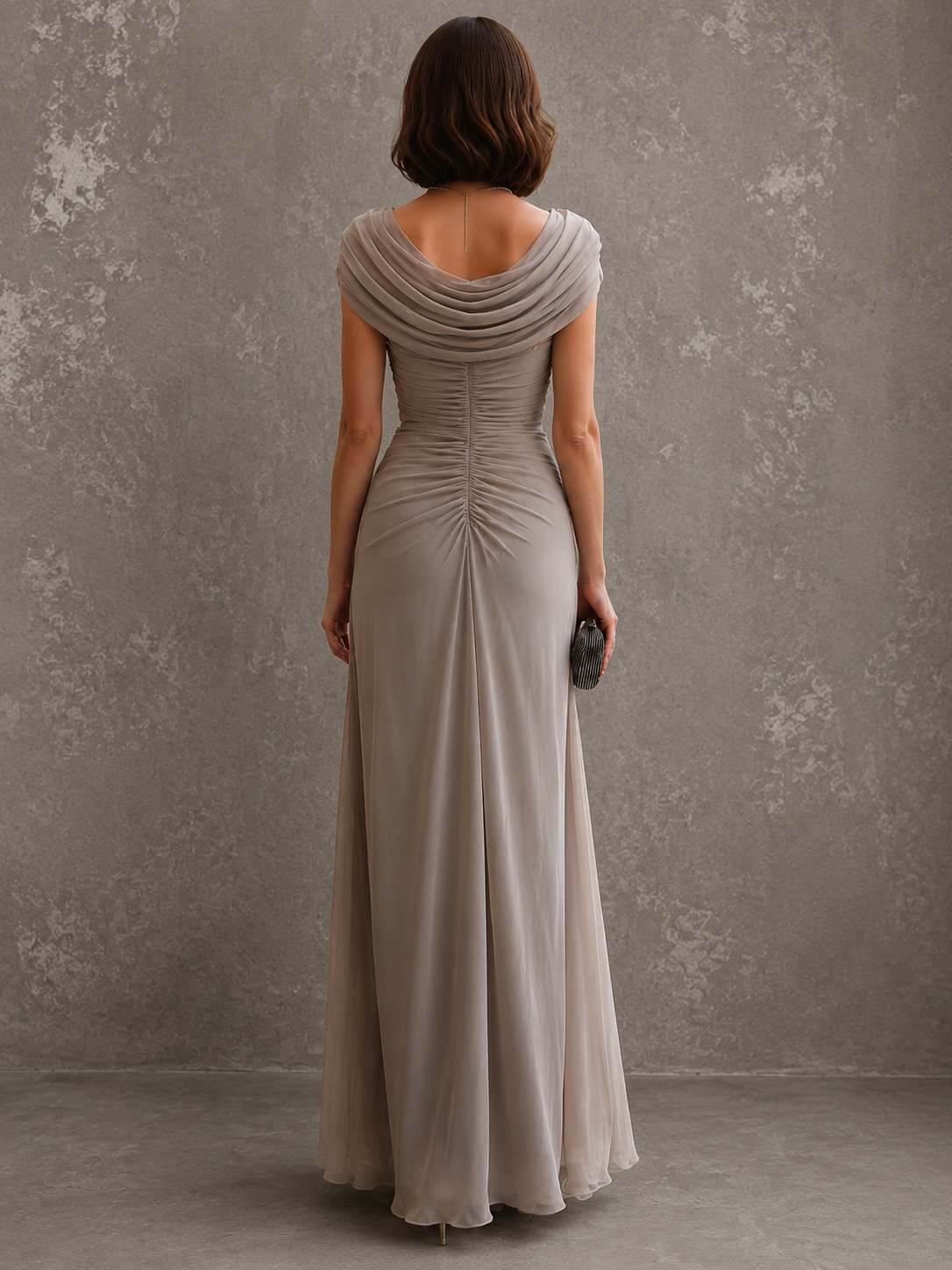 JOLANTA | Sukienka maxi z drapowaniem