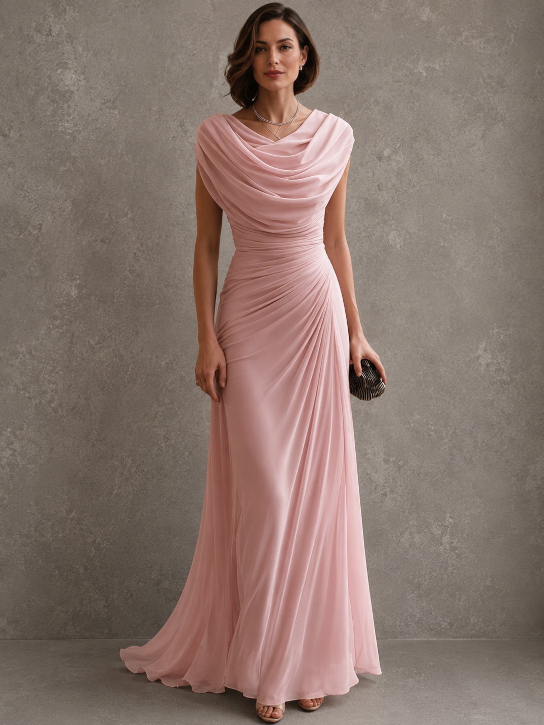 JOLANTA | Sukienka maxi z drapowaniem