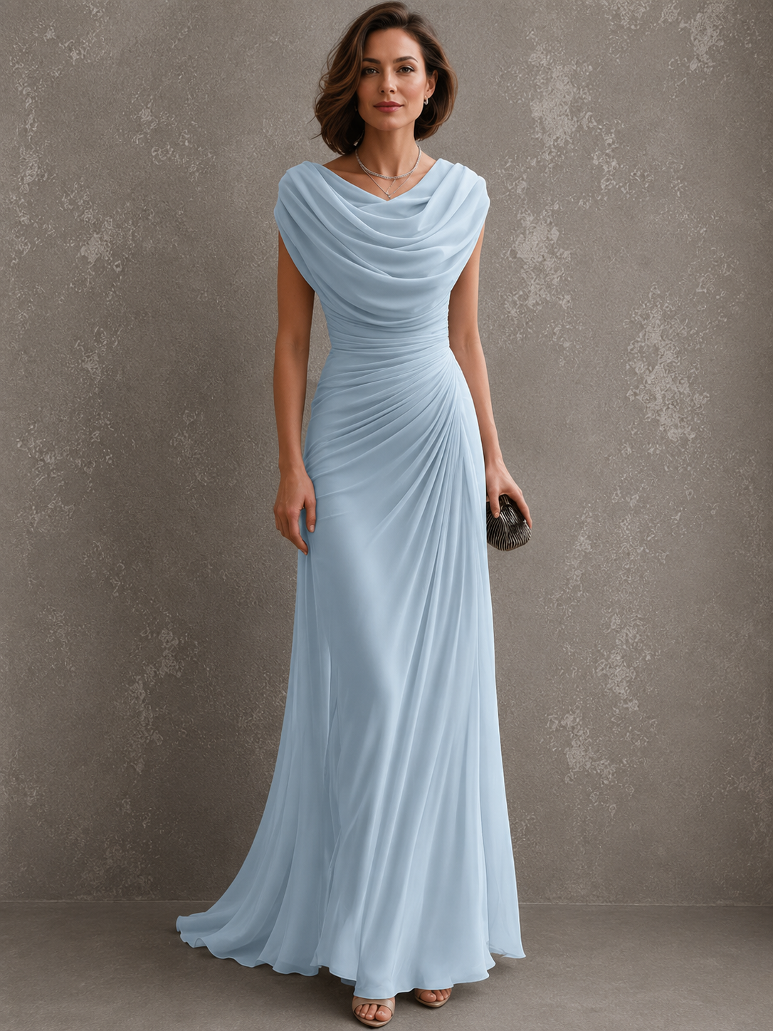 JOLANTA | Sukienka maxi z drapowaniem