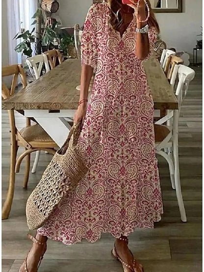 MARIOLA | Boho midi z wiązanym dekoltem