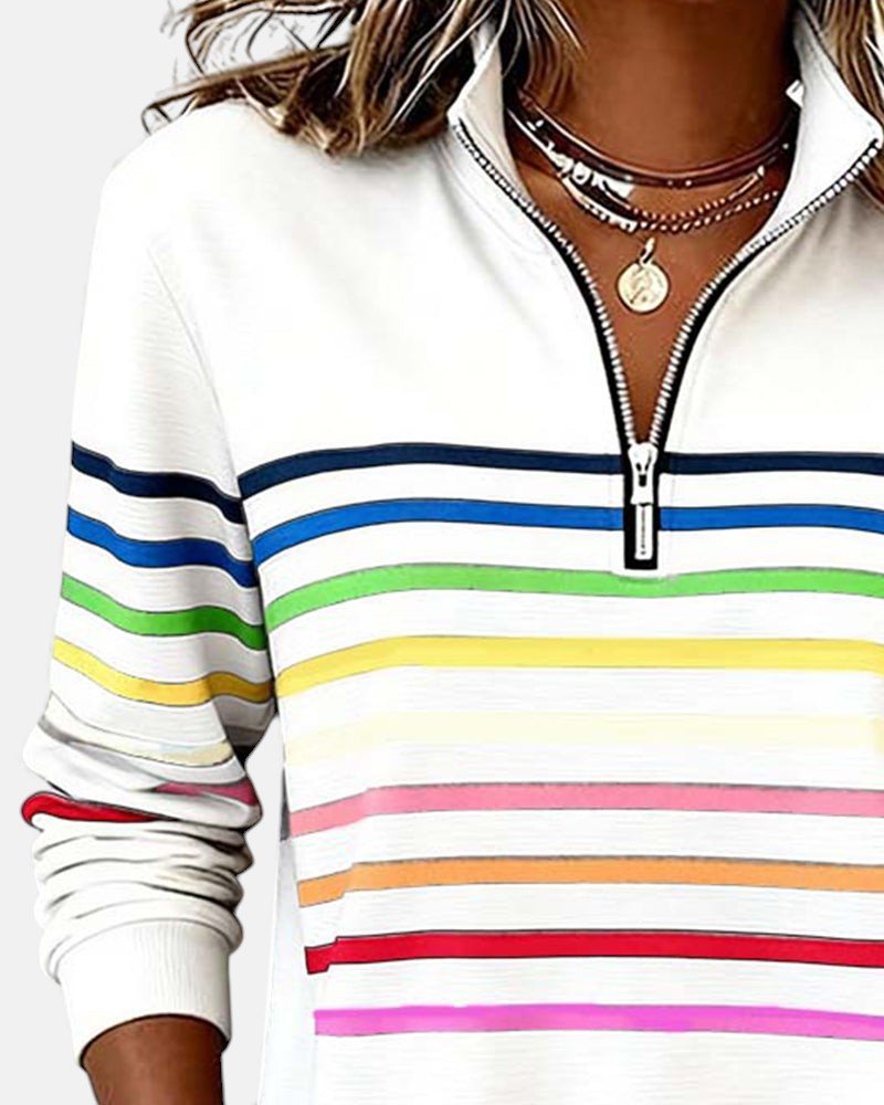 Barbara™ | Bluza z ćwierć zamkiem