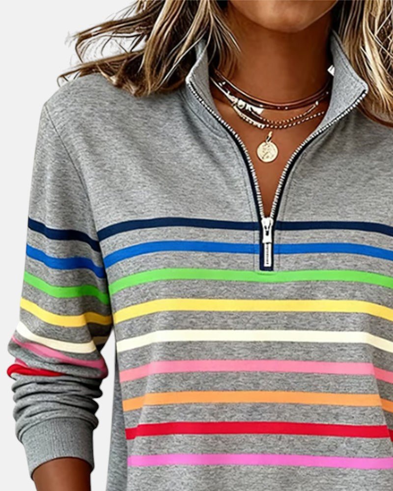 Barbara™ | Bluza z ćwierć zamkiem